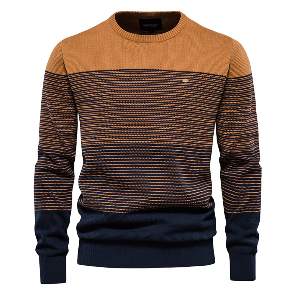 AIOPESON marka bawełniany sweter moda męska Casual O-Neck łączone swetry sweter z dzianiny męskie nowe zimowe ciepłe męskie swetry