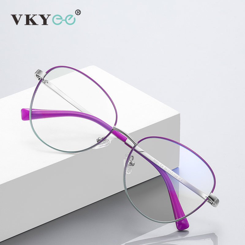 Женские круглые очки для чтения VICKY, голубые очки для близорукости по рецепту, модификация лица PFD3091