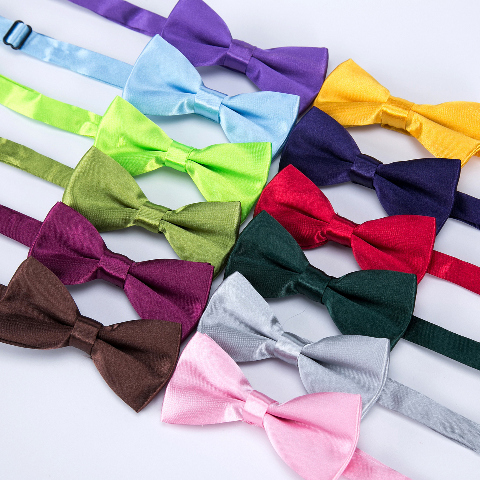 Fashion Kids Effen Kleur Strikjes Imitatie Zijden Student Strikjes Zacht Zwart Rood Vlinder Strik Wedding Party Leuke Huisdier Das