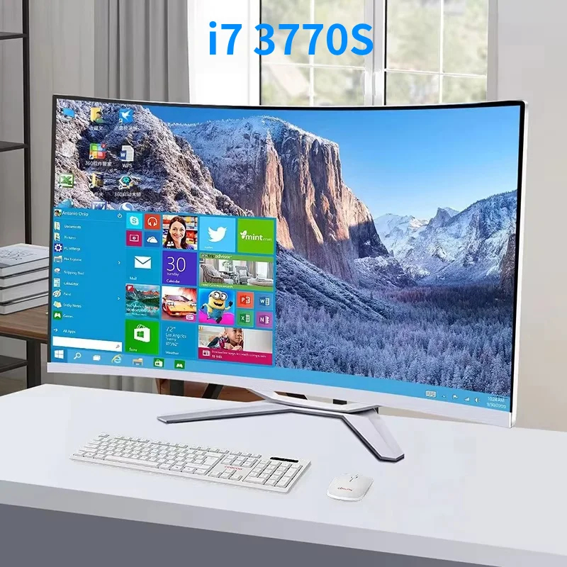 32 inch 1K all-in-one computer ( core i7CPU , RAM 16GB, SSD 1024GB, Windows 11 Pro), white, English keyboard