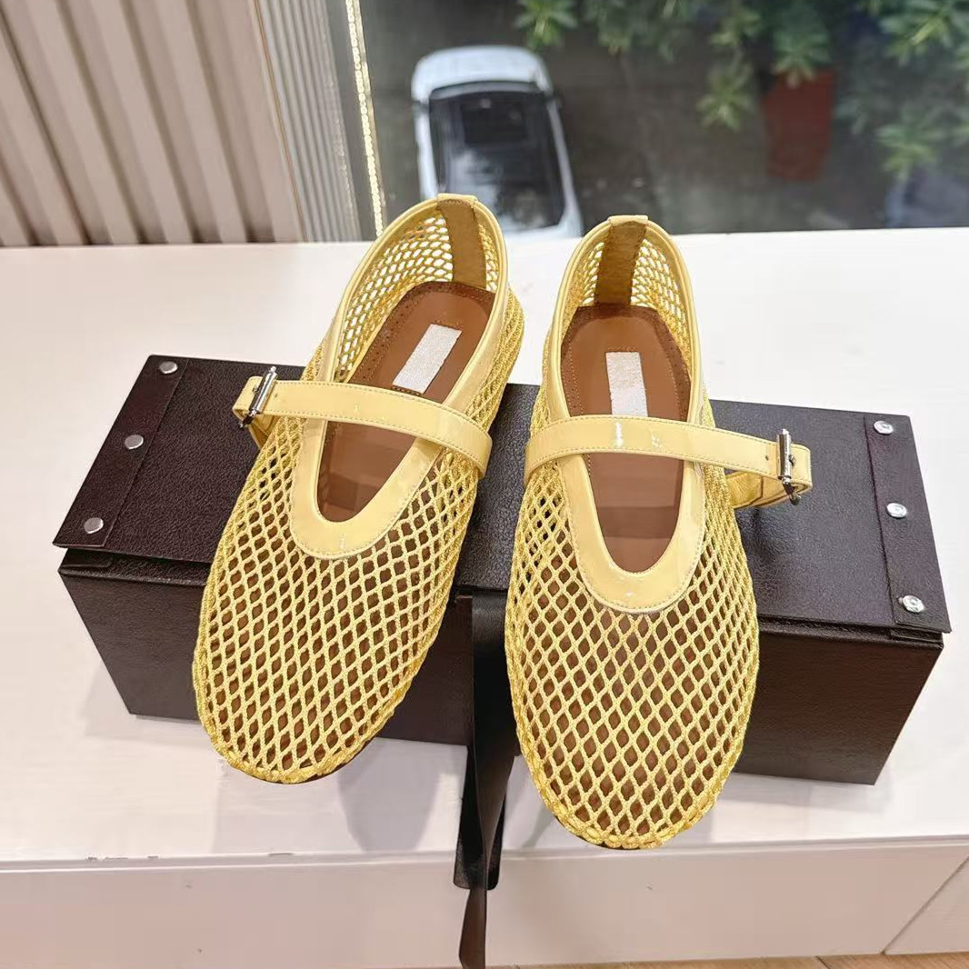 Designermerk geweven visnet Mary Jane enkellaarsjes dames fee met rok holle sandalen ballerina's