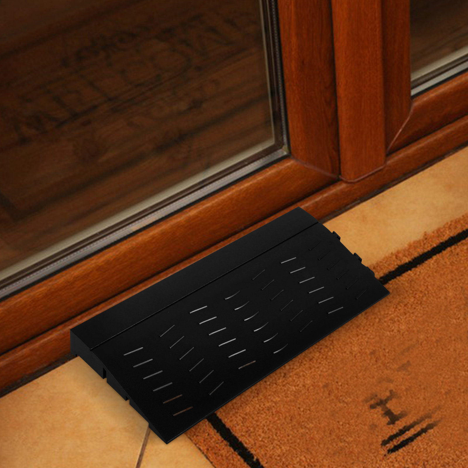 2Pcs Robot Vacuum Ramp Strip Plastic Non-Slip Threshold Doorstep Climbing Mat Indoor Floor Transition Ramp Pad
