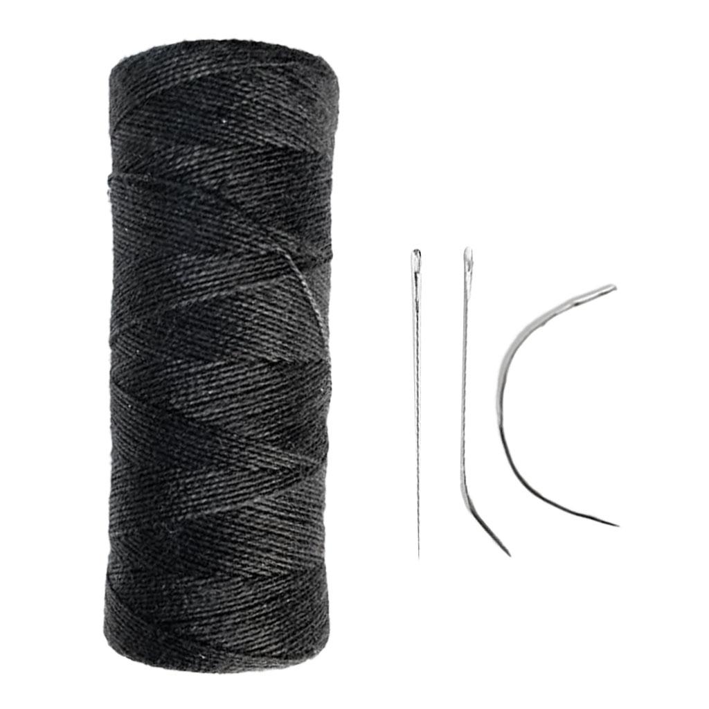Hilo de coser tejido de trama de pista + aguja "J + I + C" para herramienta de extensión para cabello Natural, cola de caballo, rebanada de cabello, pelucas