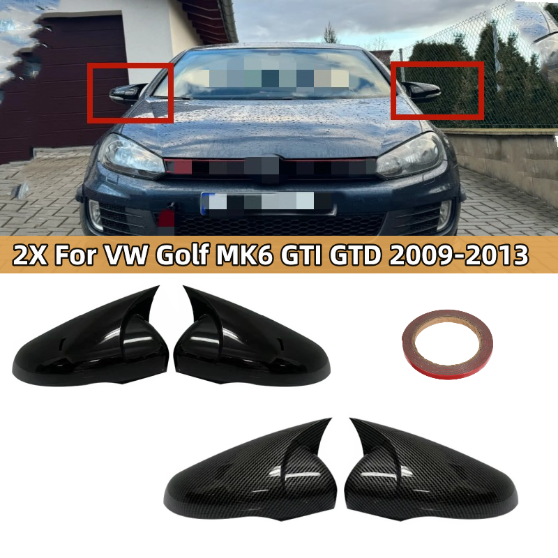 Copertura dello specchietto retrovisore laterale per auto stile OX per VW per Volkswagen Golf 6 MK6 GTI GTD 2009-2013 Custodia per specchietto retrovisore