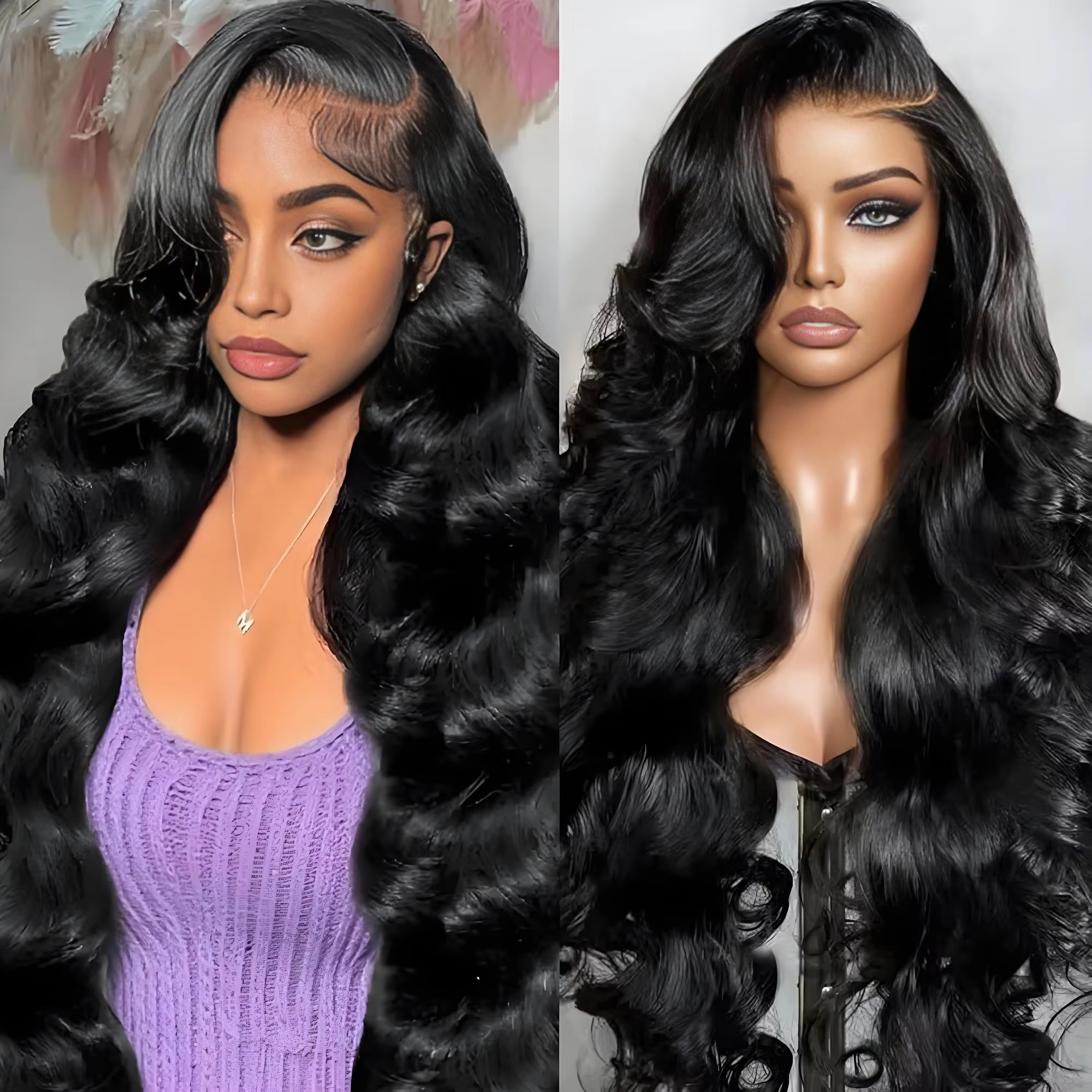 40 42 Inch Body Wave Human Hair Front Wig 13x6 13x4 Hd Lace Transparent Frontal wig Pre Plucked Brazilian Human Hair Wigs