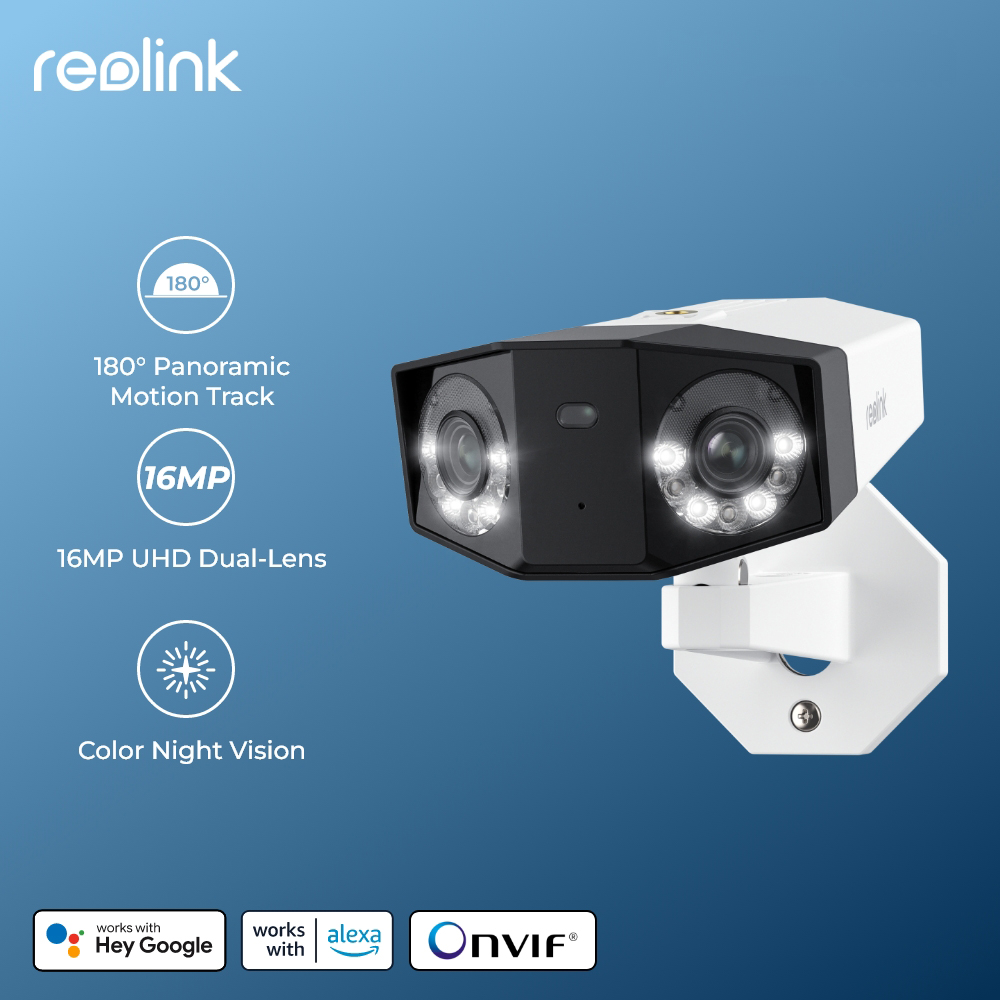 Reolink 4K UHD beveiligingscamera met dubbele lens 16 MP Duo-serie PoE IP-camera 180 °   Panoramisch zicht Videobewakingscamera's voor thuis