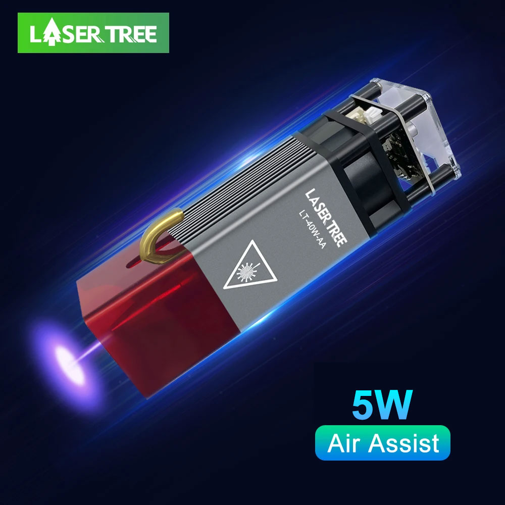LASER TREE 5 Вт лазерный модуль с воздушной системой 10 Вт высокой мощности TTL синий свет лазерная головка для DIY лазерной гравировки с ЧПУ