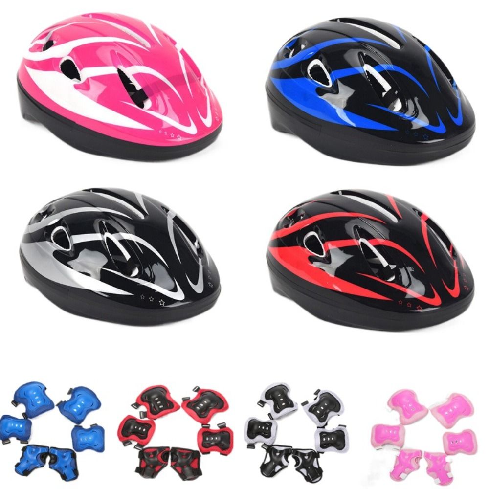 Kinder Helm Knie Elleboog Pads Pols Bewaker Sport Beschermende Kleding Scooter Skateboard Skate Fietsen Veiligheid Set Jongen Meisje 4-12 Jaar