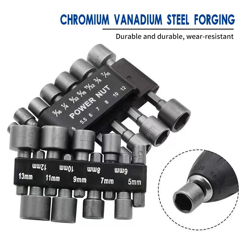 9 stücke/14 teile/satz 5mm-13mm Hex Buchsen Hülse Düsen Mutter Fahrer Set Schraubendreher-set Bits Sets werkzeuge Steckschlüssel