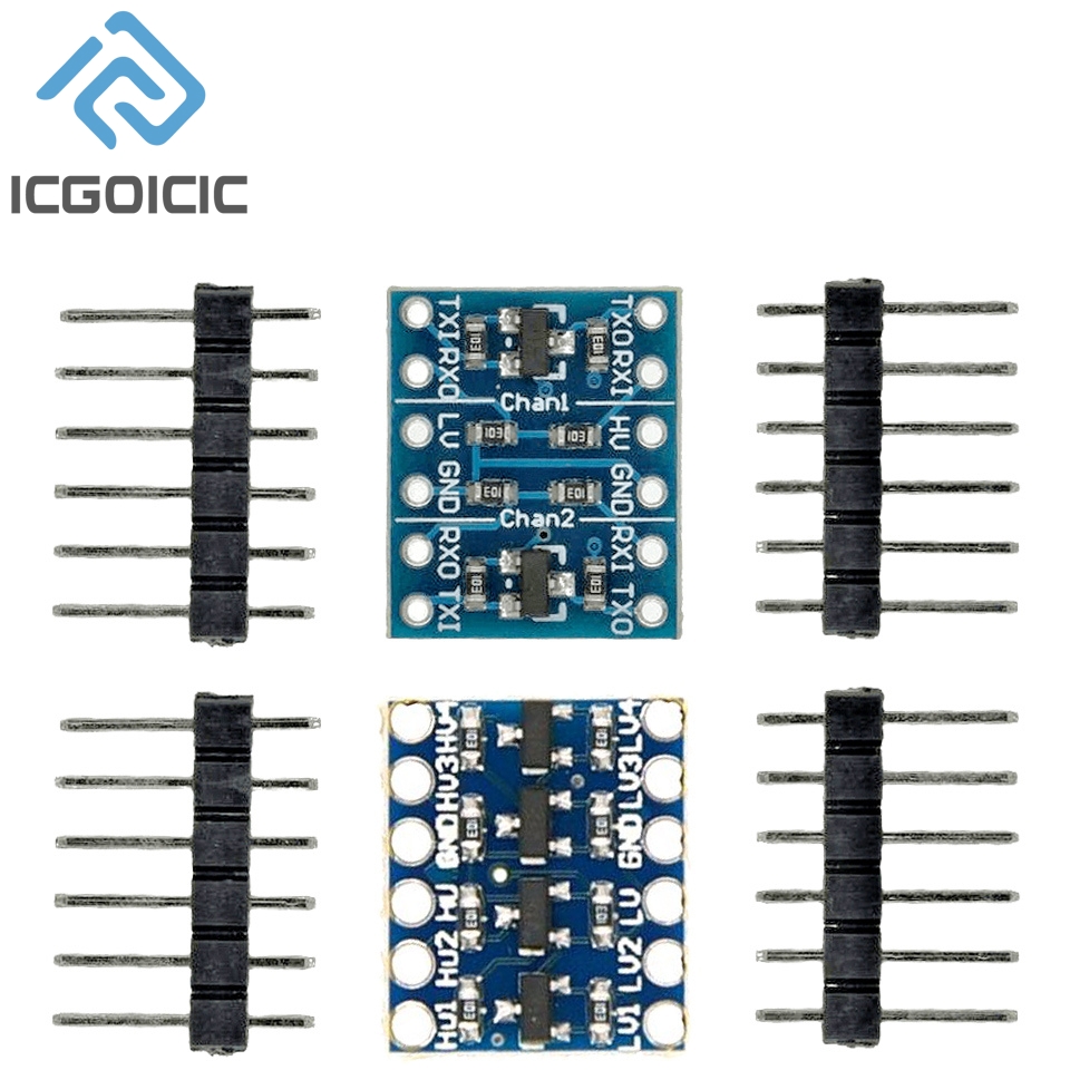 10 Uds 2/4 canales IIC I2C UART SPI convertidor de nivel lógico módulo bidireccional 5V a 3,3 V herramienta
