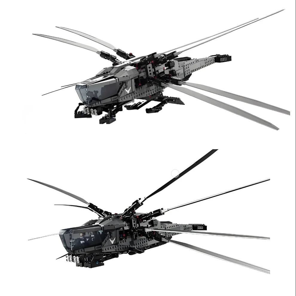 Moc 1369 pçs dune ataides inventor real ornitopter helicóptero blocos de construção tijolos conjunto brinquedo crianças festa gif