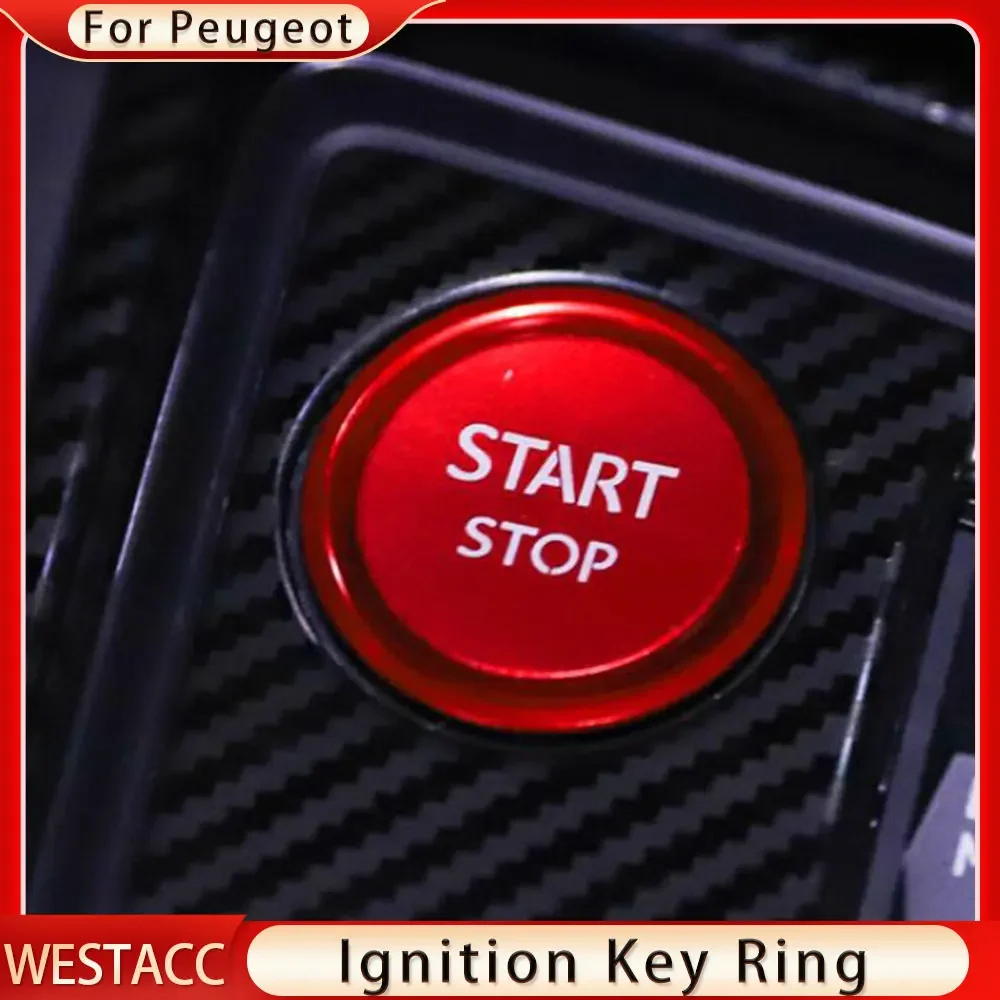 Car Stickers Engine Start Stop Ignition Button Ring Cover for Peugeot 5008 3008 408 508 2008 308 4008 Car-Styling Accessories