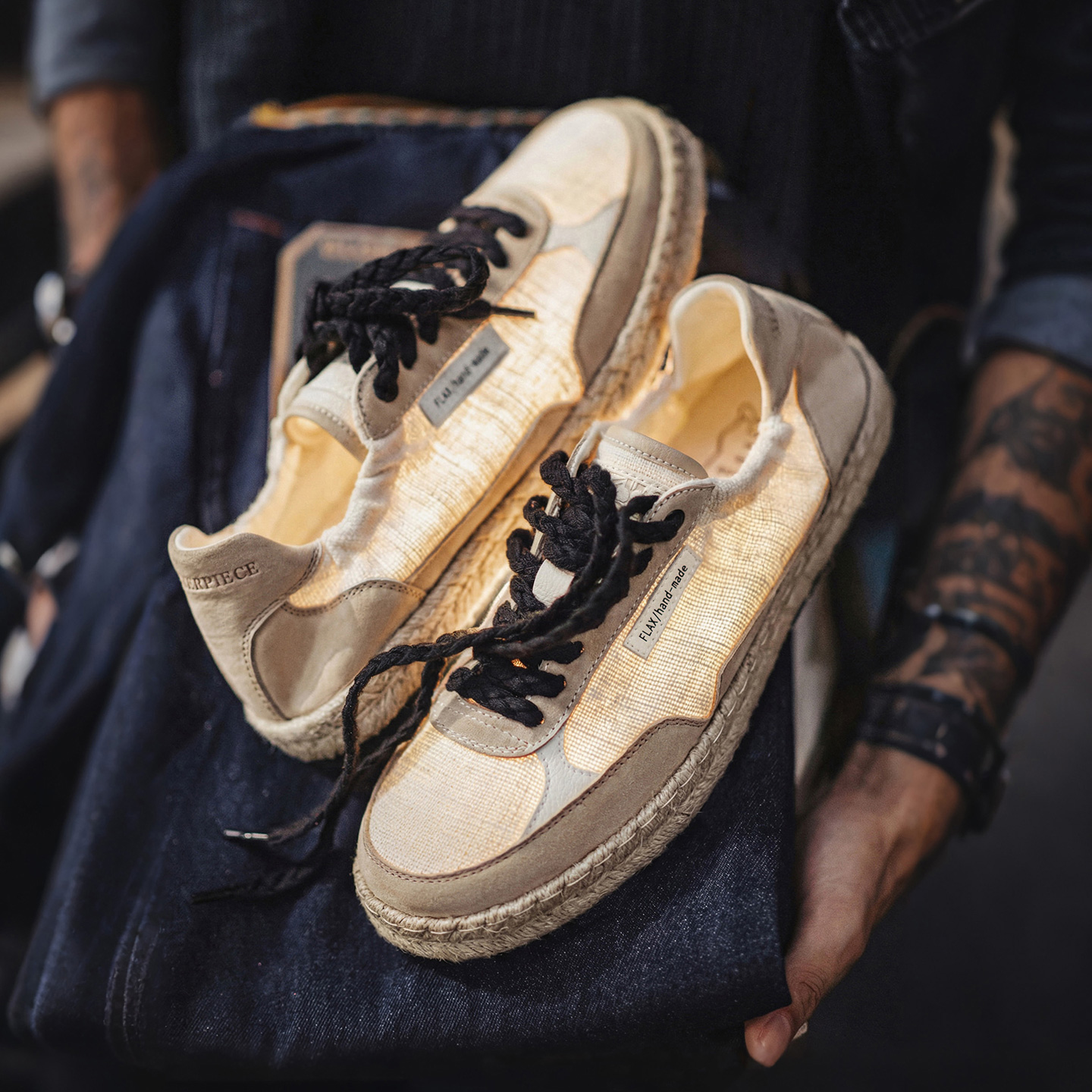 Chaussures de pêcheur en lin tressé respirant vintage pour hommes Maden, chaussures de marche rétro légères pour hommes, chaussures décontractées d'été antidérapantes