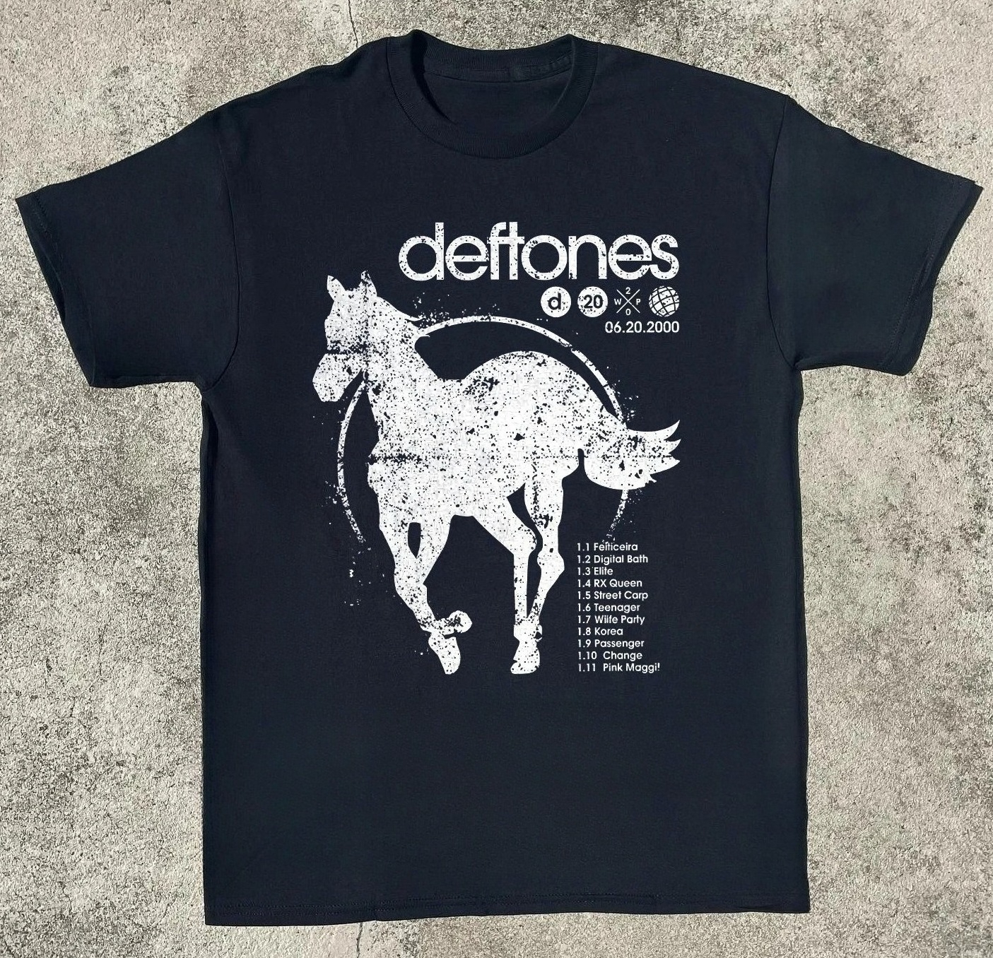 Deftones White Pony Trackslip Album-T-Shirt, Metal Band 3D-gedrucktes Unisex-T-Shirt, Y2k Retro Street Top
