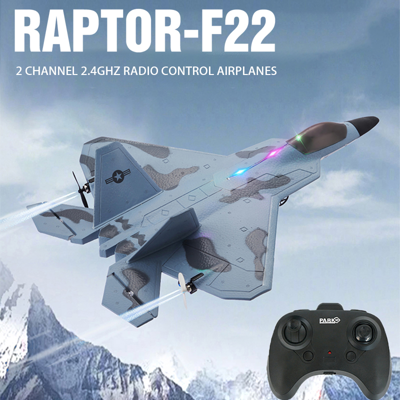2024 Top P530 2.4G 2CH RC Airplane Raptor F22 Warplane Version LED Light With Gyroscope Toys A Gift For Boys with Easy Flying