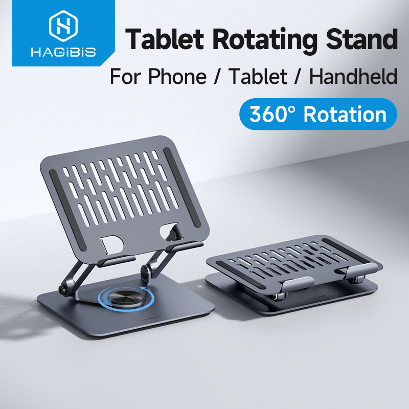 Hagibis 360° °   Obrotowy stojak na tablet Regulowany uchwyt na tablet Podwójny pręt Aluminiowa składana podstawka do iPada Pro Switch ROG
