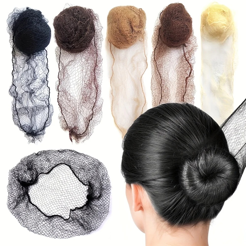 20/60/100 Stück Nylon-Haarnetz für Dutt Schwarz Blond Braun 5mm Langlebiges Netz-Haarstyling-Werkzeug für Perücken Haarnetz für Frisuren