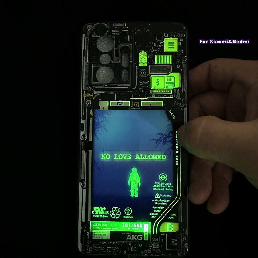 DIY CUSTOMIZE Led Case For Xiaomi Mi 12T 11T 10T Redmi Note 12 11 10 Pro 5G Poco X4 X3 F4 GT NFC F3 Glowing Anime Cartoon Cover