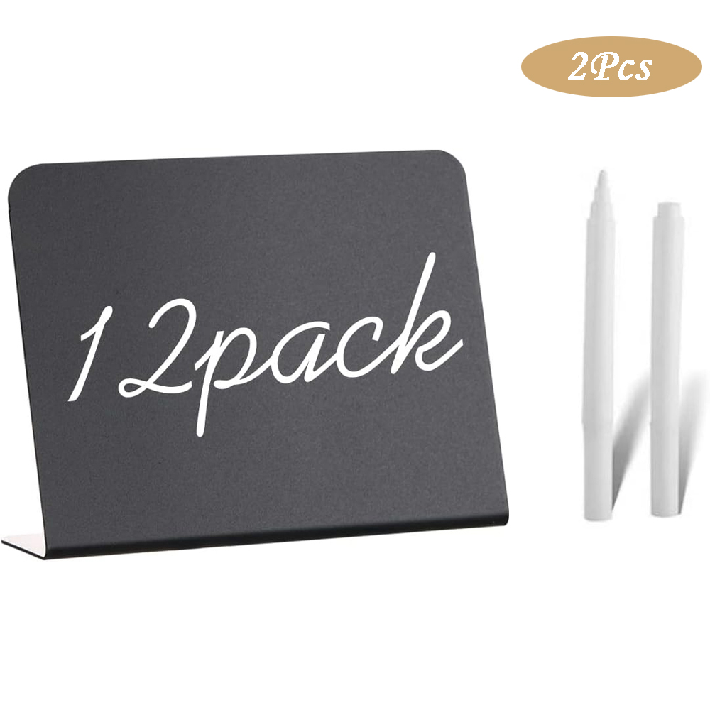 Paquete de 12 Mini letreros de pizarra, carteles de pizarra para fiesta de comida, etiquetas para mensajes, pizarra, mesa de tiza, precio de exhibición
