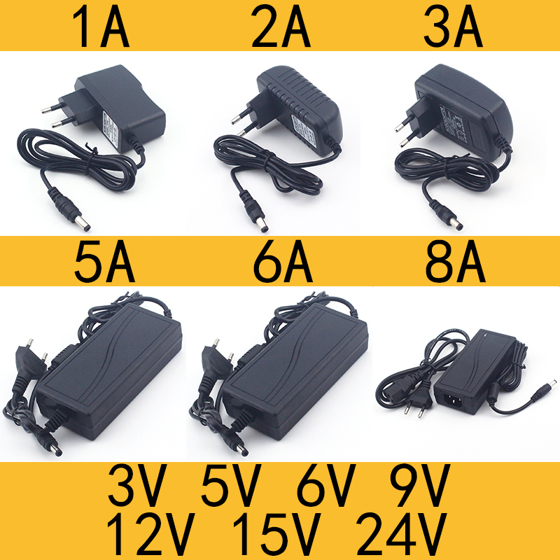 AC 110-240V DC 3V 5V 6V 9V 12V 15V 24V 0.5A 1A 2A 3A 5A 6A 8A Universal Power Adapter Supply Charger Adapter EU US for LED Light