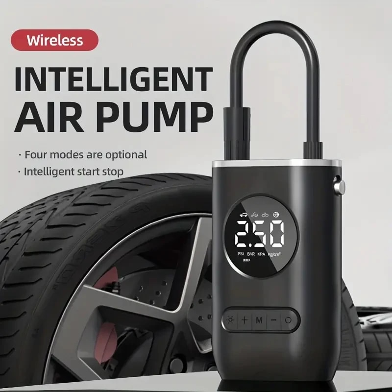 1 Set Auto Luchtpomp Draagbare Mini Zelfrijdende Elektrische Band Pomp Handheld Draadloze Digitale Display Oplaadpomp