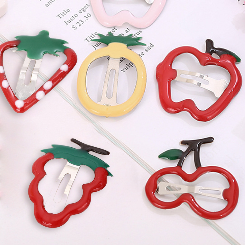 Barrettes en métal sans forme pour enfants, pinces latérales Harvey, outil de style bricolage, épingles à cheveux fruits BB, vêtements de sauna doux, mode