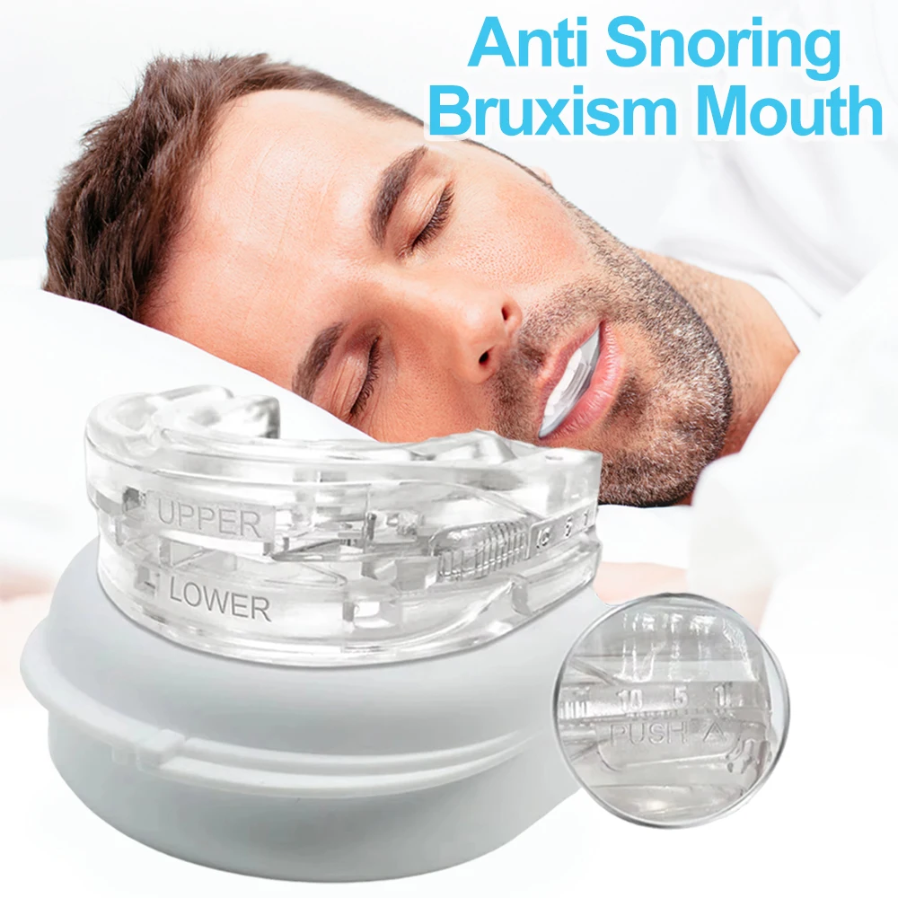 Protector bucal antironquidos, boquilla ajustable: protector bucal para dientes nocturnos y protector para morder el sueño para el bruxismo y dejar de roncar