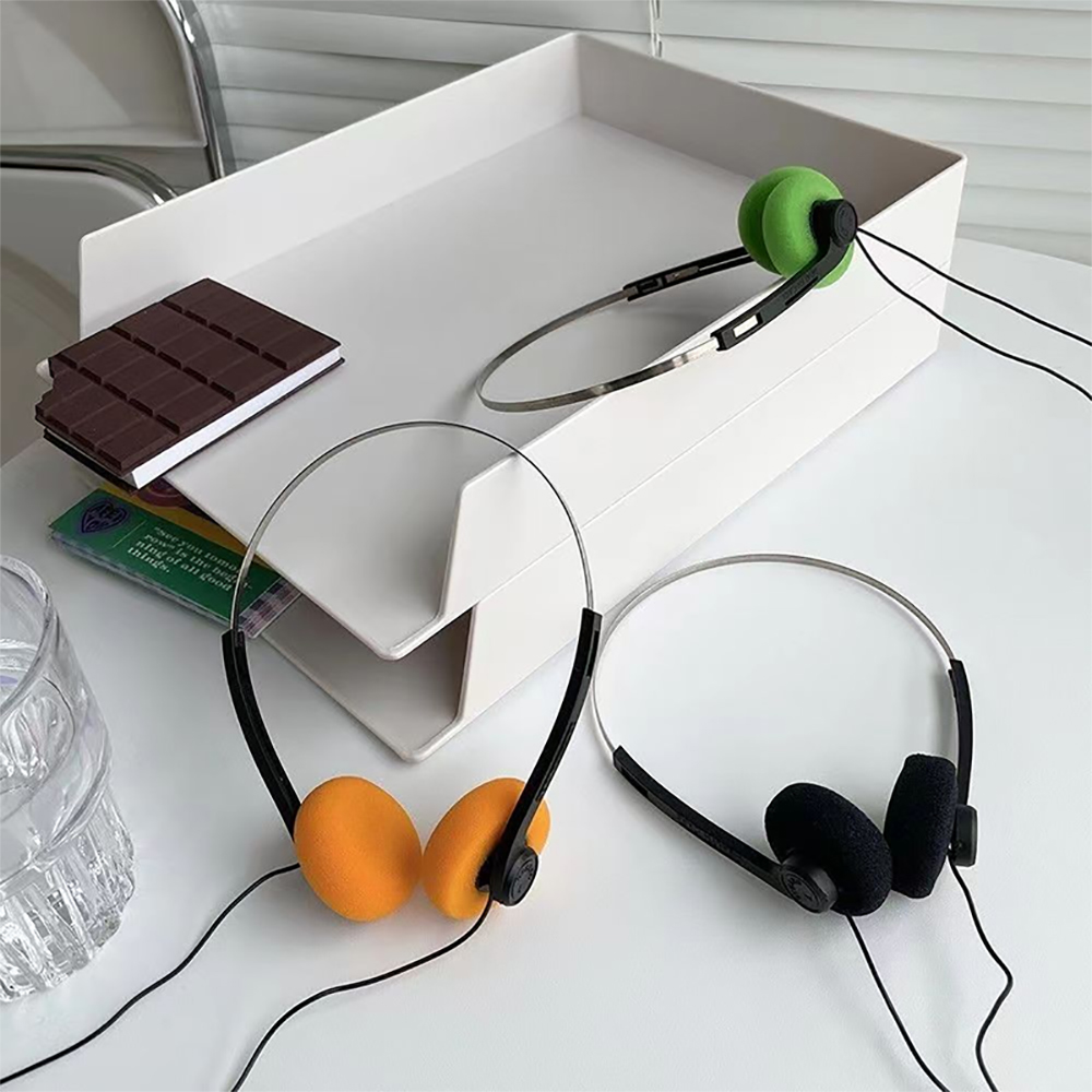 Portable Classic Vintage-80's Headphones Sports Fashion Adjustable Retro Headphone Wired PVC Walkman Laptop