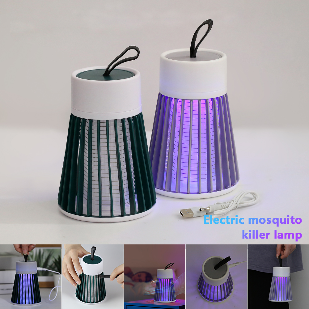 Lampe Anti-Moustiques à Choc Électrique, USB 5V, Piège à Mouches, Tueur d'Insectes, Répulsif pour Chambre à Coucher, Extérieur