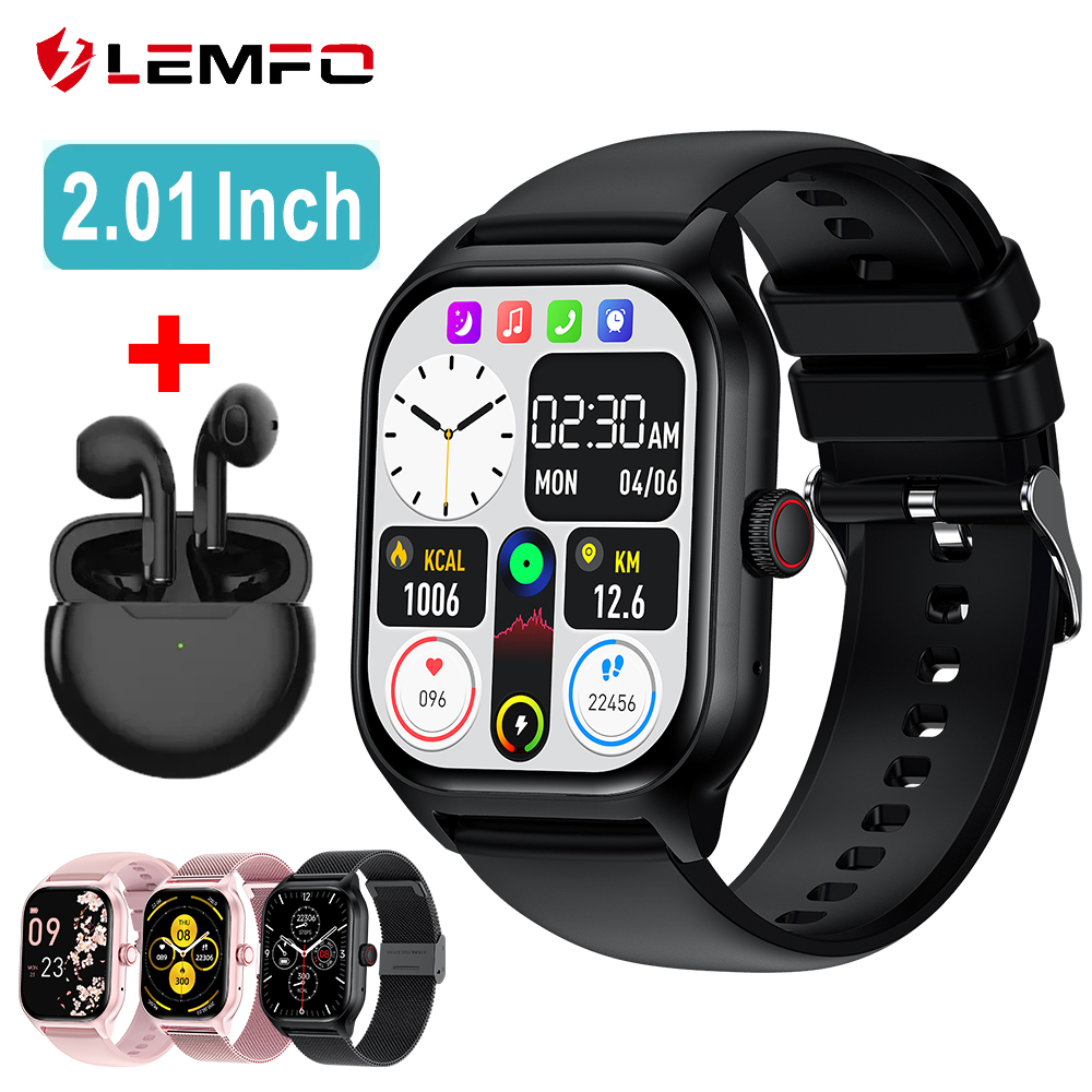 LEMFO LT10 สมาร์ทนาฬิกา 2024 ของขวัญAndroidบลูทูธSmartwatch 2024 Touch Dial Music Fitness Trackerกีฬานาฬิกา