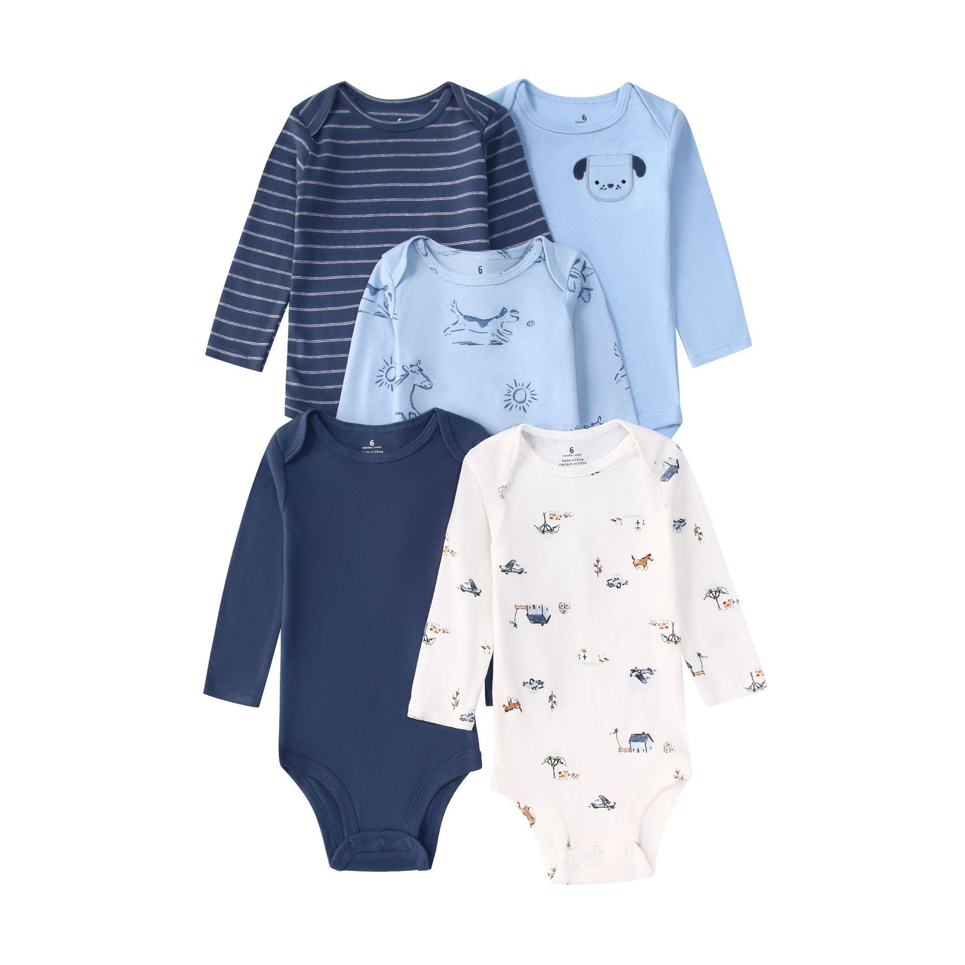 2026 新しいベビーボディスーツ 5 ピース/ロット幼児ジャンプスーツ少年少女服長袖 100% 新生児ボディベベ服子供衣装