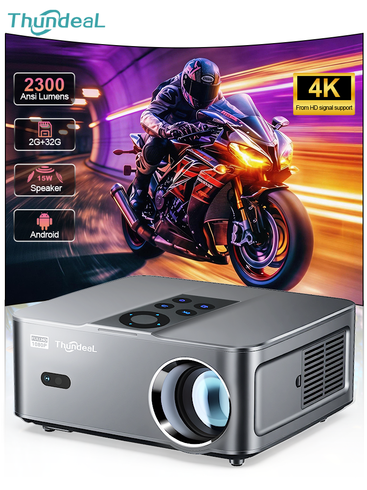 ThundeaL TD98 Mini Projector Full HD 1080P Portable 4K Video Movie WiFi Projector TD98W Mini Home Theater Cinema 3D Smart Beamer