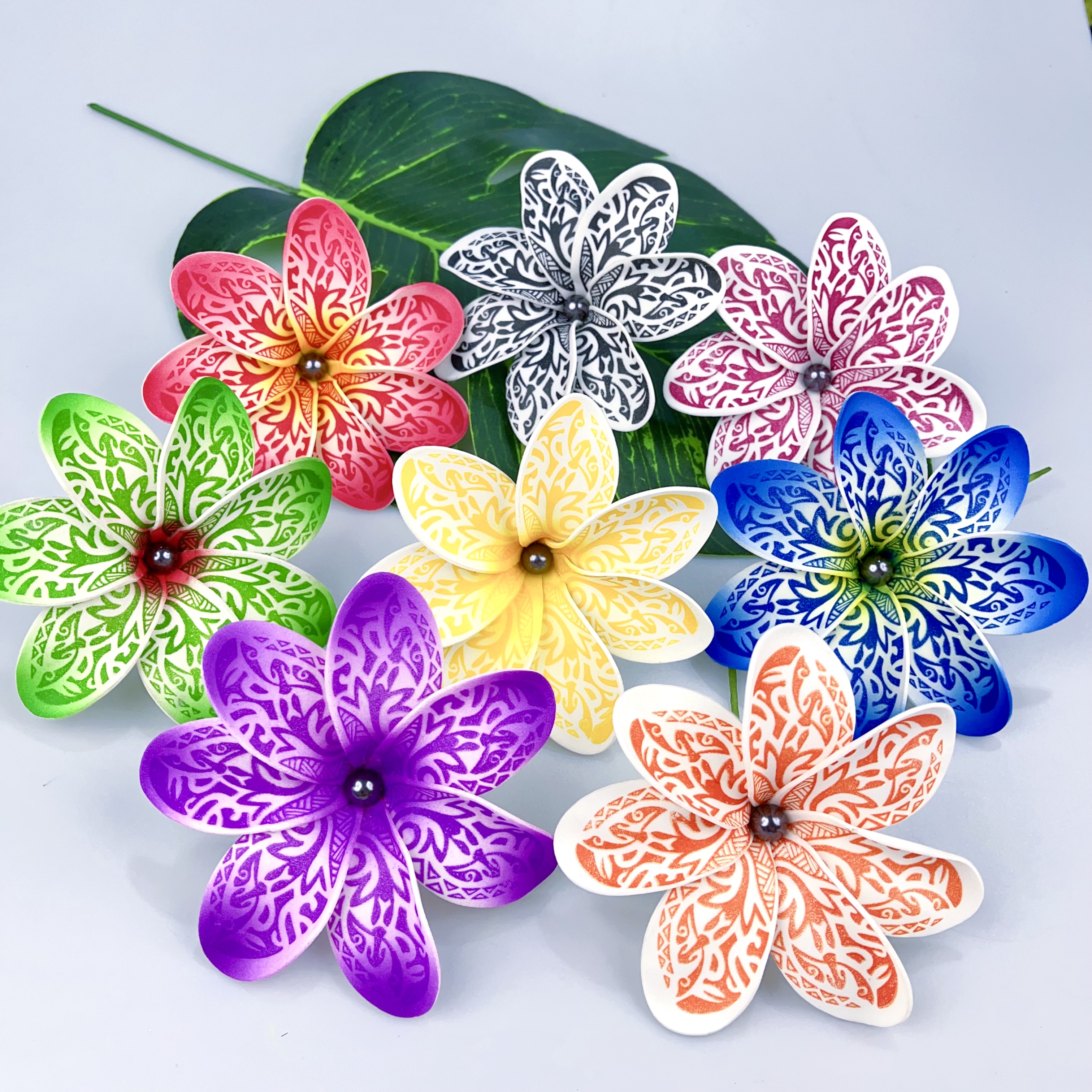 8pcs Polynesia Culture Style Foam Tiare Flower Hair Pick Tahiti Gardenia Ear Flower Hawaiian Hula Wedding Party Hair Accessories