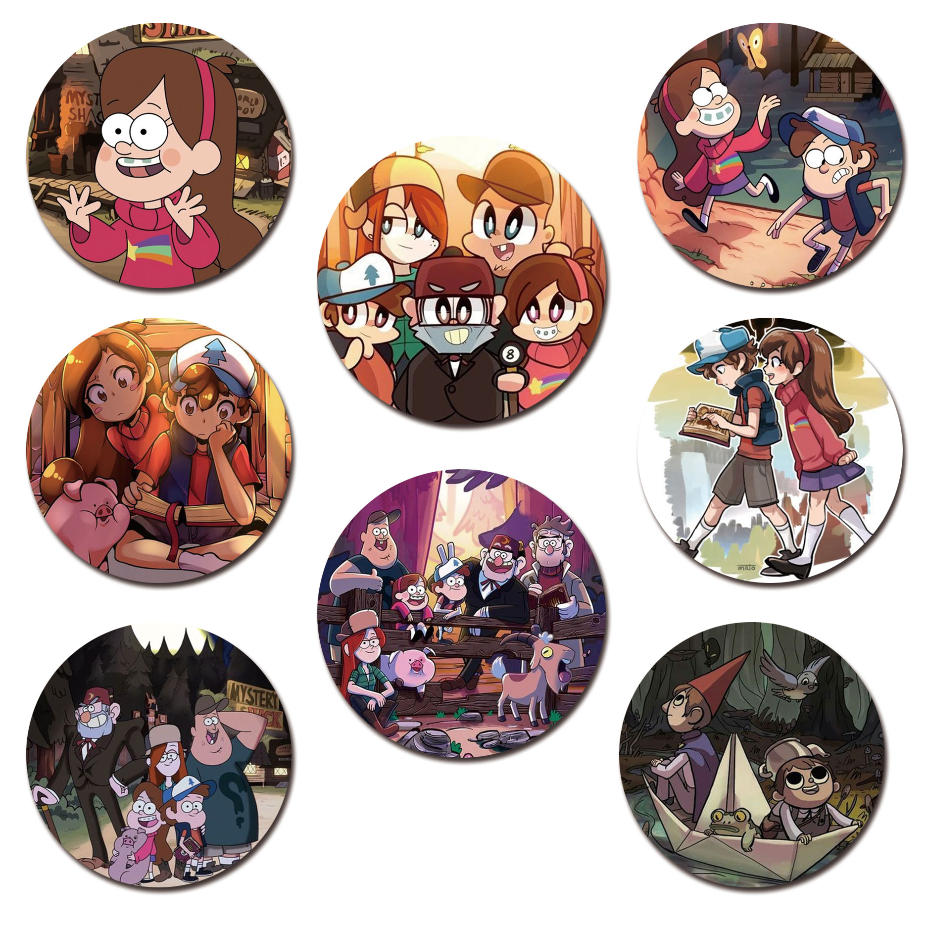 58mm Gravity Falls Pin Brooch For Bag Clothes Hat Gravity Falls Brooch Badge for Backpack Accessories Decor Fans Gifts