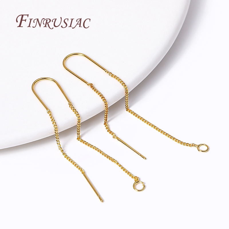 Accessoires de fabrication de boucles d'oreilles plaqués or 18 carats, résultats de boucles d'oreilles, fil d'oreille en chaîne de câble avec barre en U centrale et anneau ouvert, bricolage