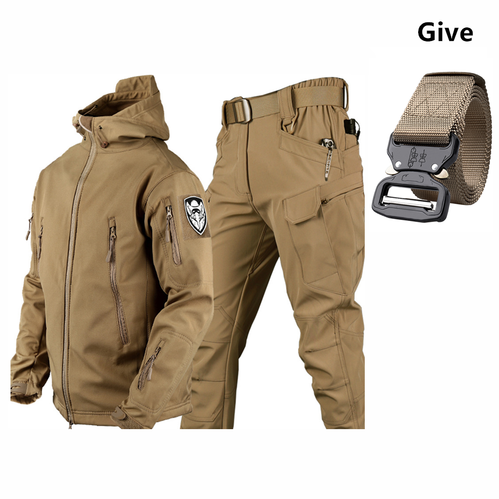 Cinturón gratis 2024, piel de tiburón, carcasa suave, felpa de invierno, tácticas de Montañismo gruesas, mantiene el calor, impermeable, traje de carga anticorte