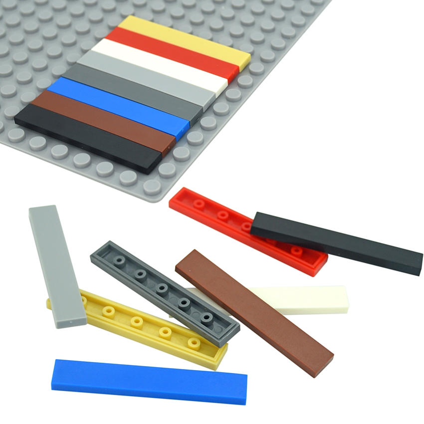 50pcs Assembles Particles Smooth Flat Tile 1x6 Building Blocks Thin Figure Bricks Educational Creative Toy Compatible With 6636
