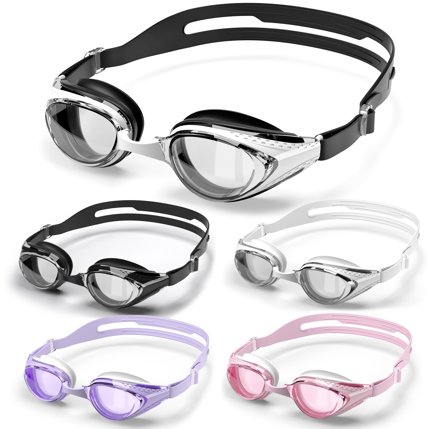 Óculos de natação profissional anti-nevoeiro à prova dwaterproof água óculos de natação 100% proteção uv sem vazamento para homens mulheres jovens adultos