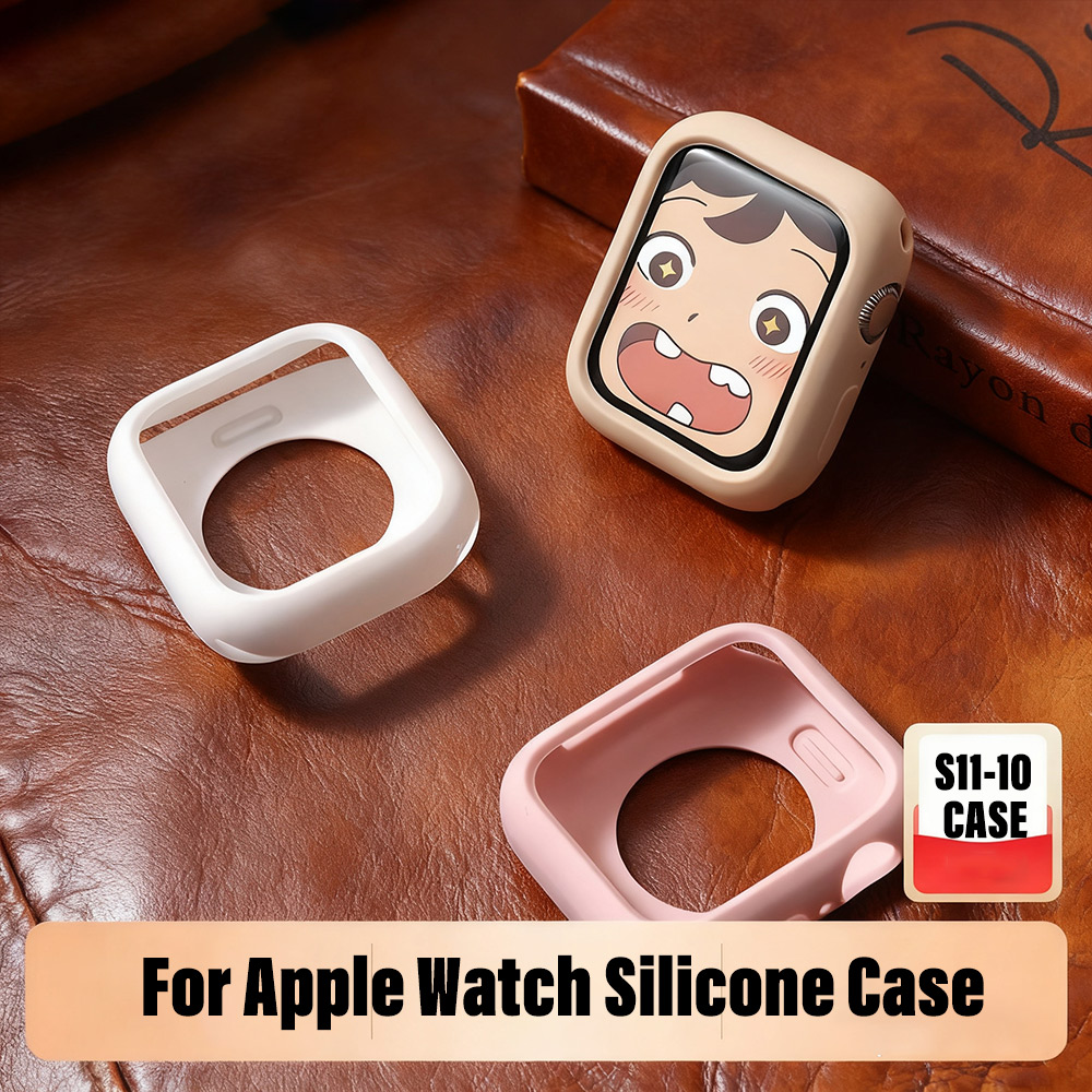 Capa de silicone para apple watch 11 46mm 42mm/38/40/44/41/45mm acessórios capa protetora de para iwatch série 10 9 8 7 6 5 4 3 se
