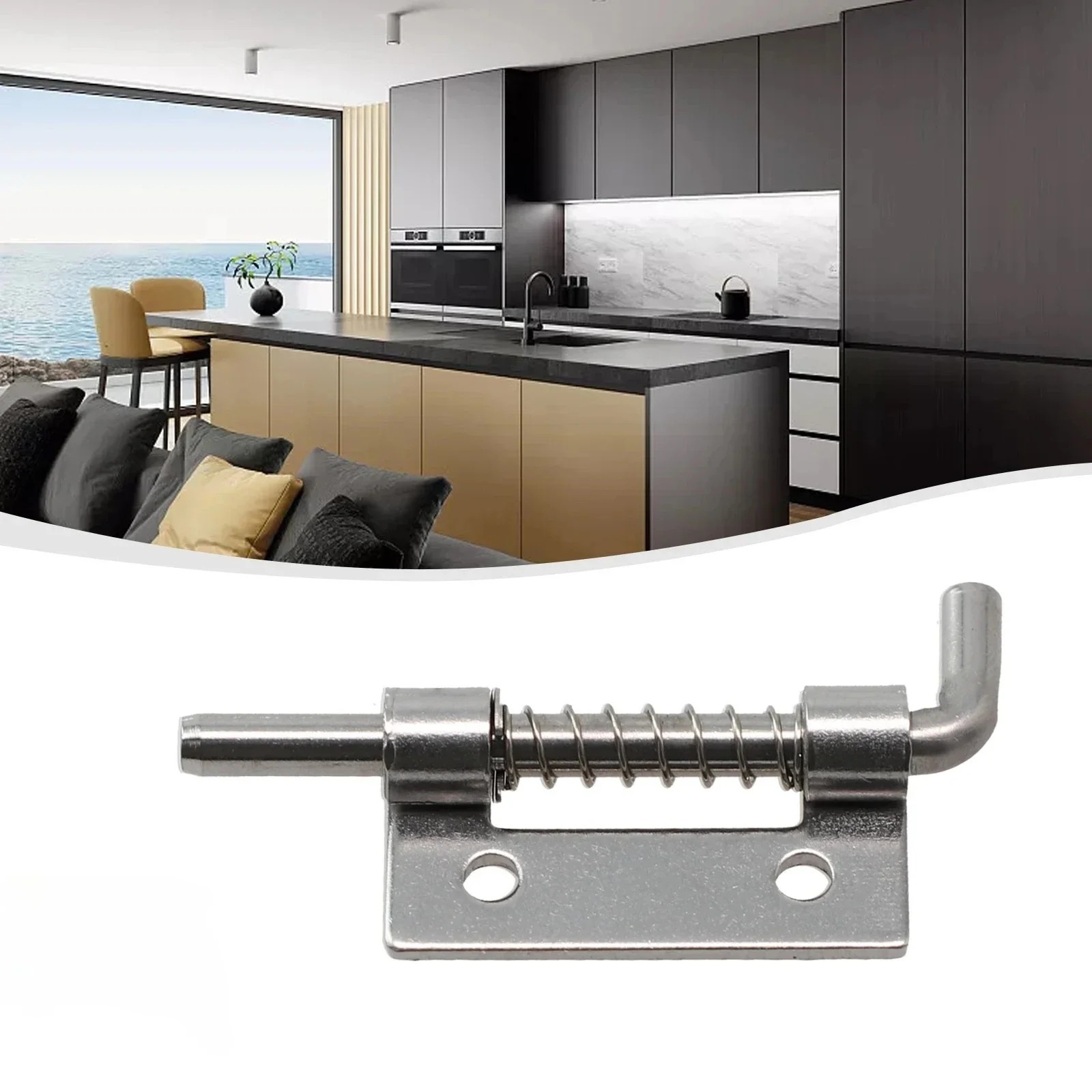2 pezzi caricato a molla perno di chiusura in acciaio inossidabile 304 argento cerniere per finestre porta di sicurezza chiavistello per hardware domestico