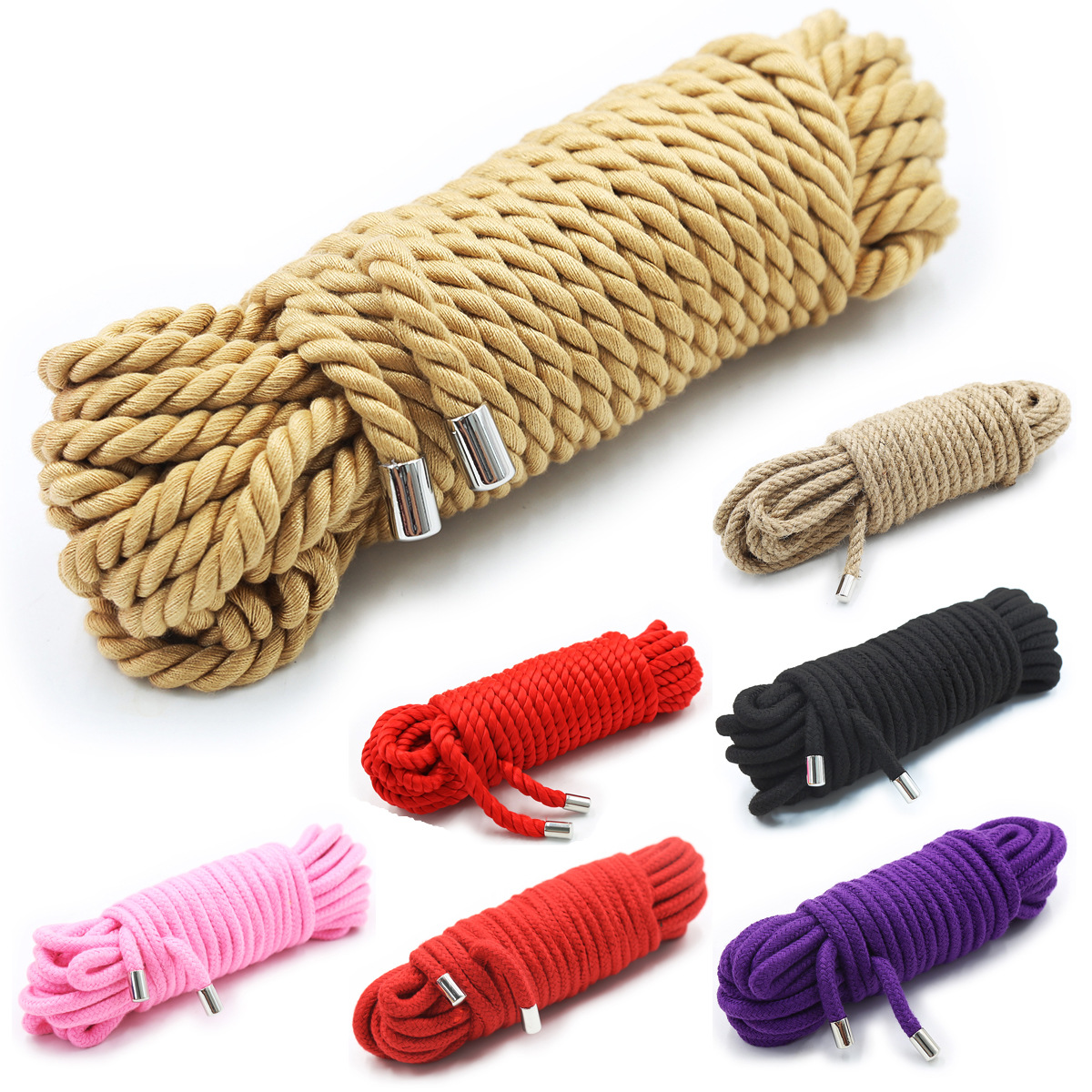 Handcuffs Multifunctional Self-tying เชือกฝ้ายอุปกรณ์เหมาะสําหรับงานปาร์ตี้เกมเครื่องแต่งกาย Catwalks คอสเพลย์ STAGE props