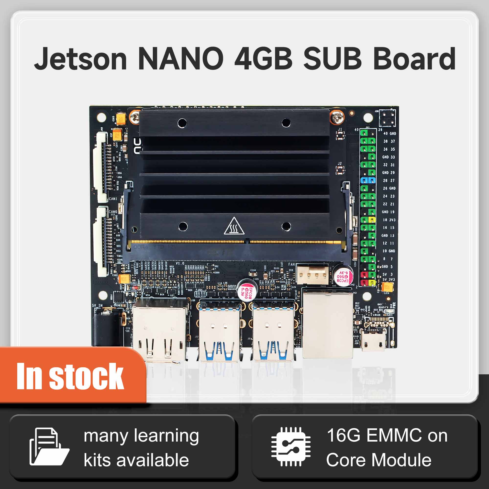 ใหม่ Jetson NANO 4GB ผู้พัฒนาชุด Jetson NANO SUB สําหรับฝังการเรียนรู้ AI ความเร็วสูงการพัฒนาโมดูลหน่วยความจํา 4GB
