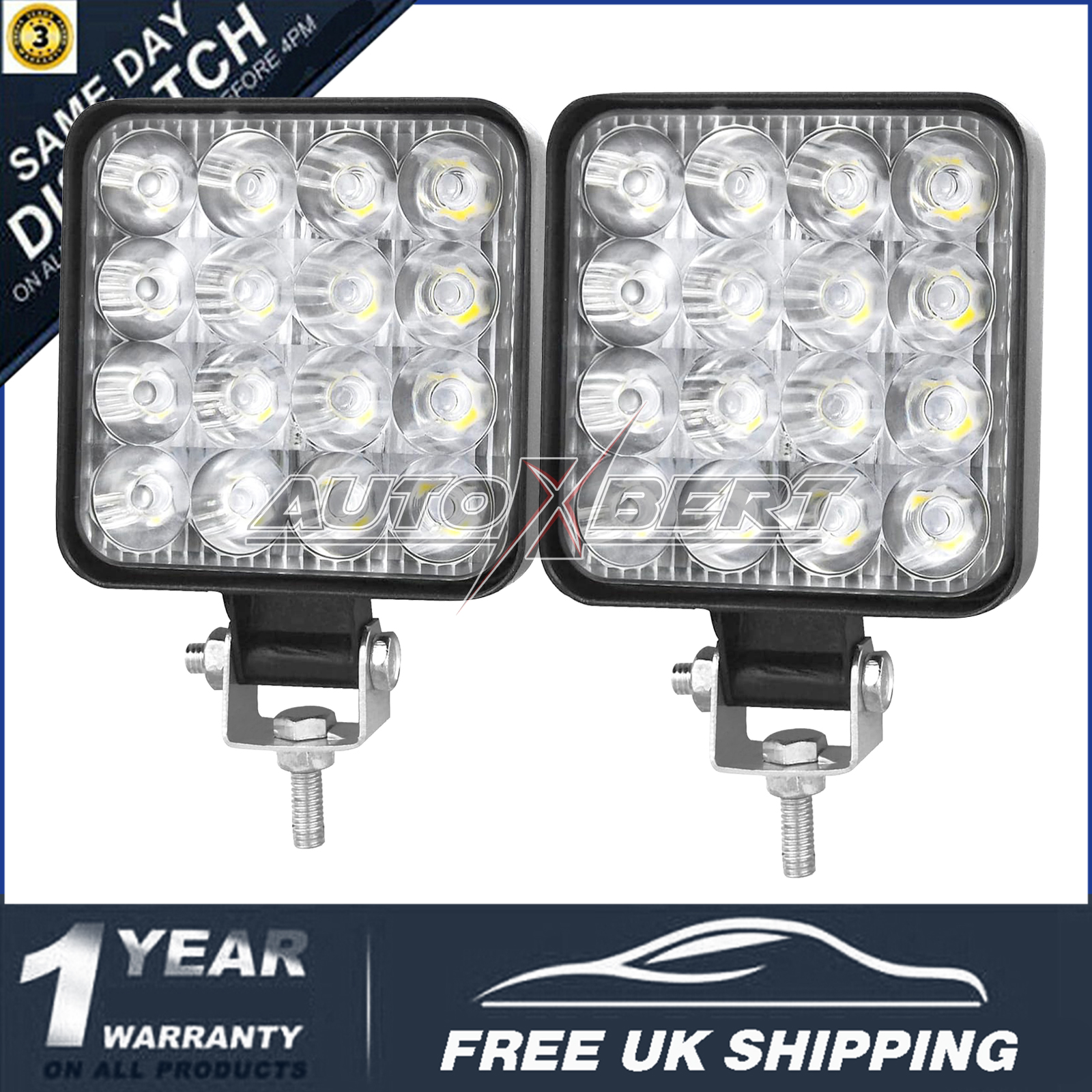 2x Światło robocze LED Spot LED Pods Jazda 12V Offroad Światła przeciwmgielne Ciężarówka Ciągnik 3,4"