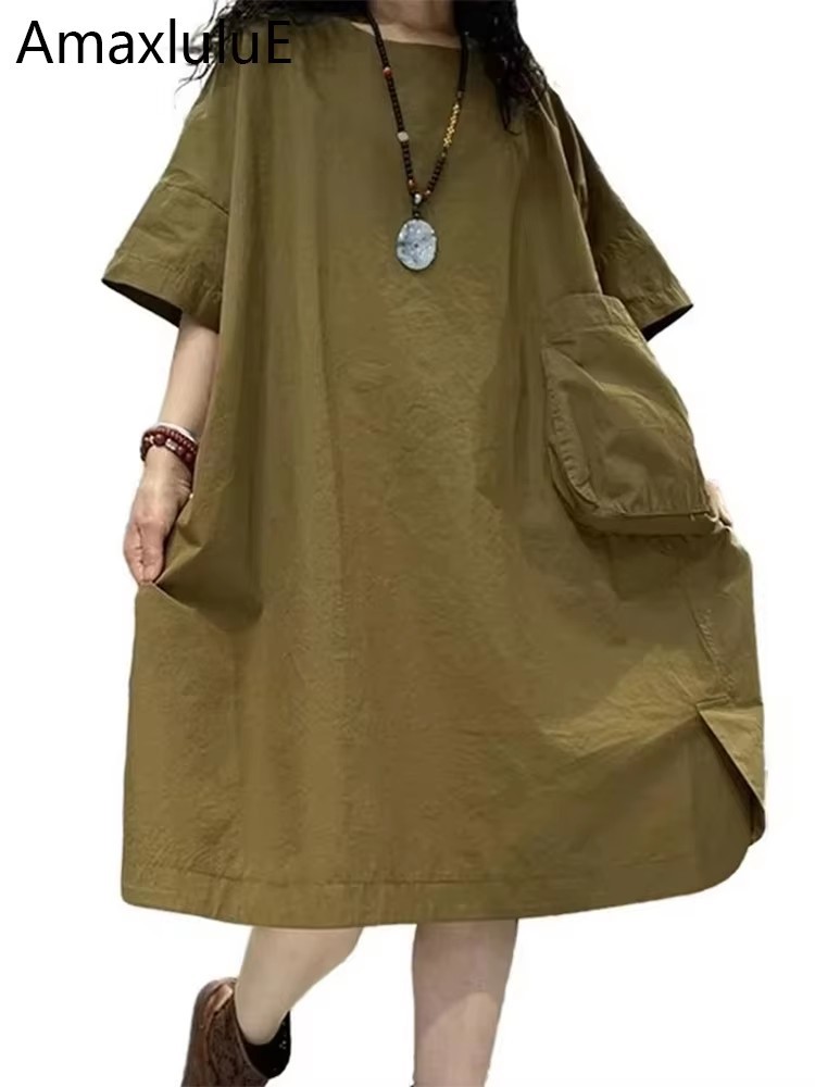 Amax luluE 2025, modische Kleidung für Damen, Sommer, lockere lange Freizeitkleider, Damen, Luxus, Vintage, Harajuku, klassisch, elegant, Vestidos