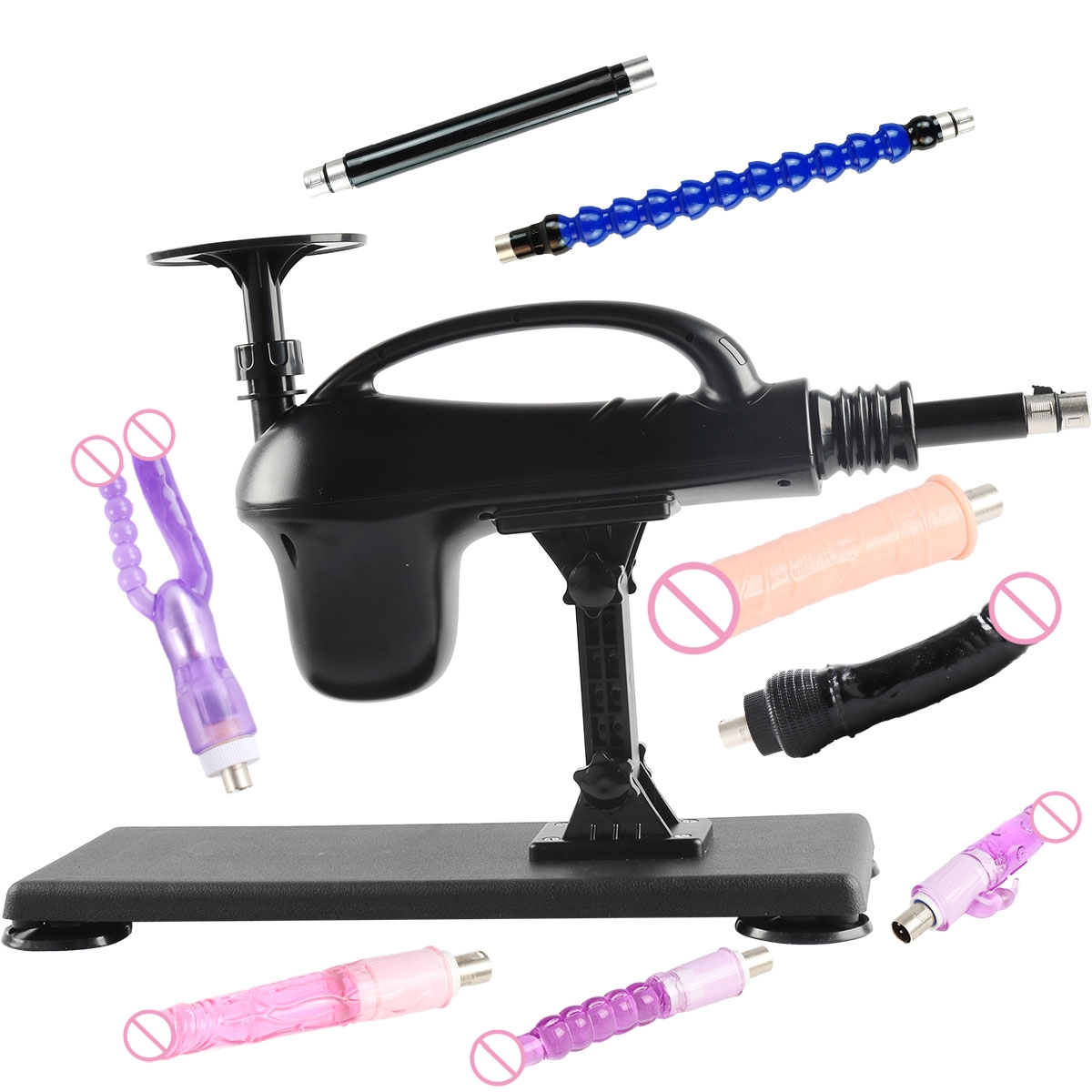 Fredorch Female Masturbation Sex Machine Pumping Gun with Dildo Attachment Vibrator Adjustable Speed Love Machine for Couple