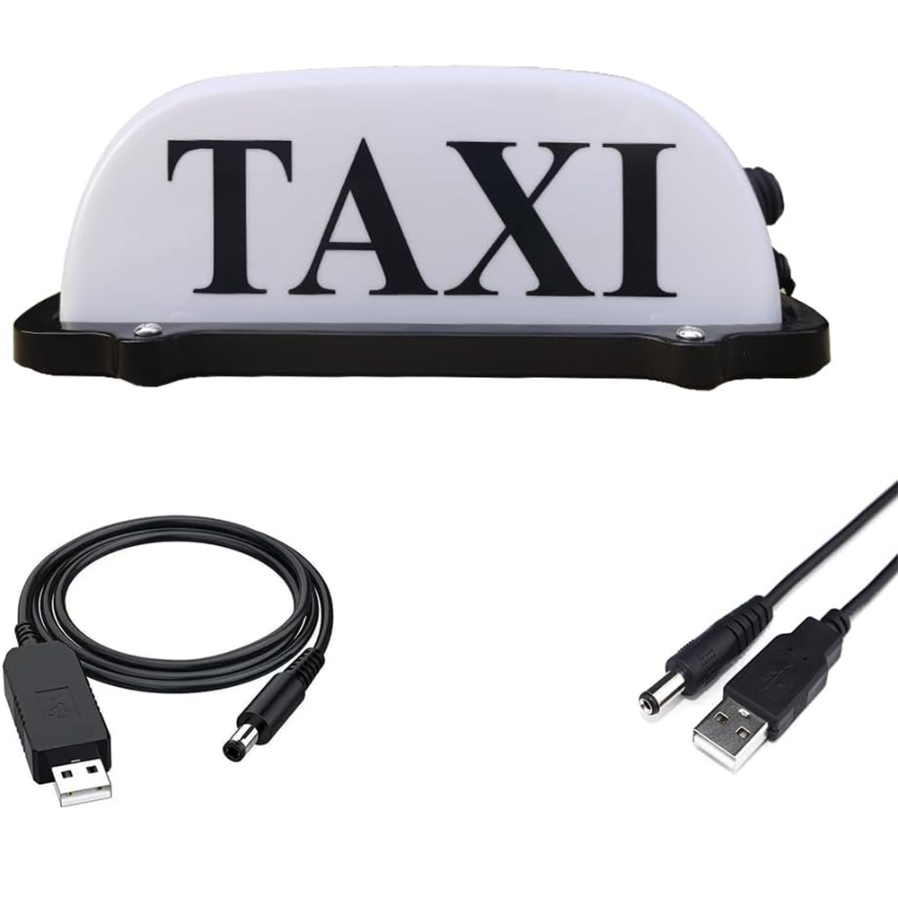 Segnale luminoso per taxi con batteria ricaricabile USB, cartello per taxi sul tetto con cartello illuminato sul tetto della cabina tattica impermeabile magnetica
