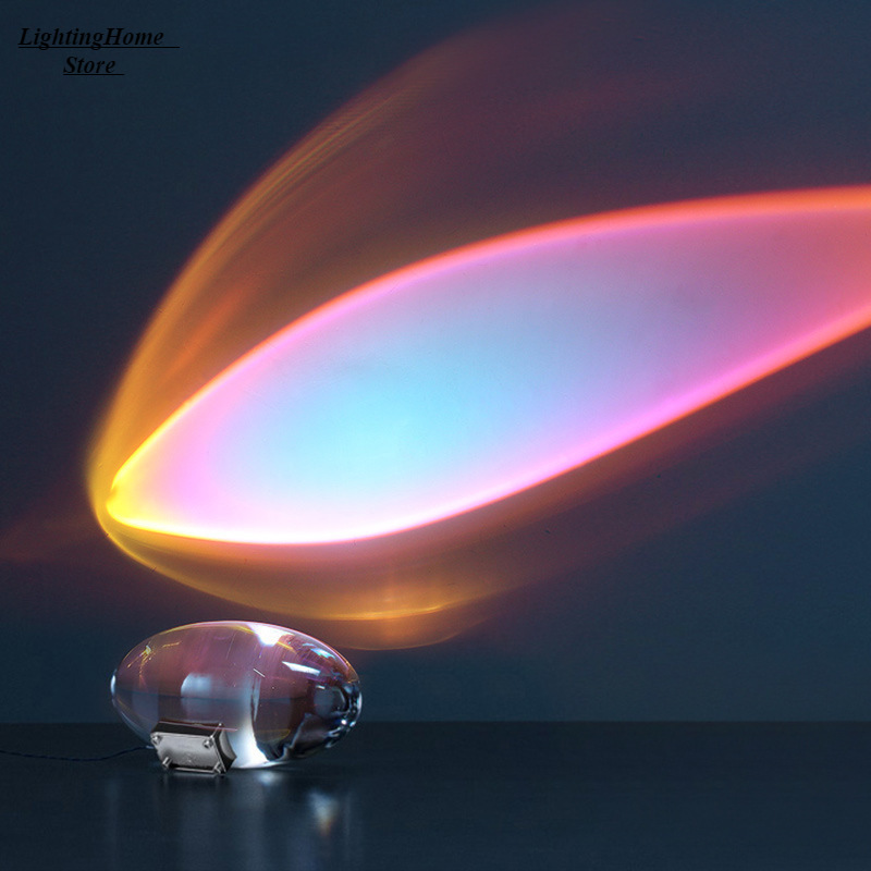 Candeeiro de mesa de designer italiano led cristal olho do céu frete grátis lâmpadas em forma de ovo sala de estar decoração do quarto luz noite projetor
