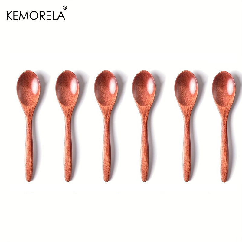 1/2/6PCS Holz Tee Löffel Lange Kaffee Löffel Kleine Teelöffel Set Holz Honig Dessert Löffel kaffee Trinken Rührer Teelöffel Geschirr