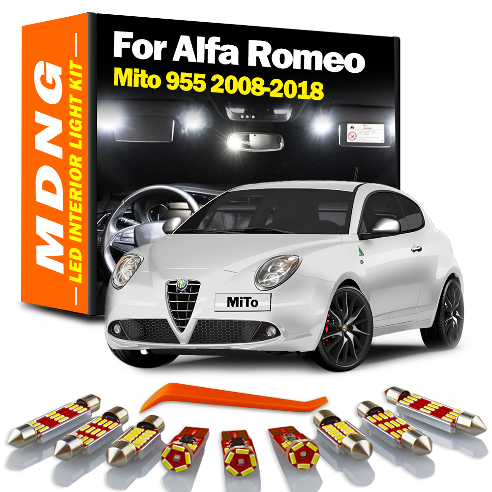 MDNG-Ampoules LED Canbus Auto, Intérieure, Carte, Porte, Kit d'éclairage pour 2008-2018, Au revoir Roméo ATA à 955, Accessoires de voiture, 10 pièces