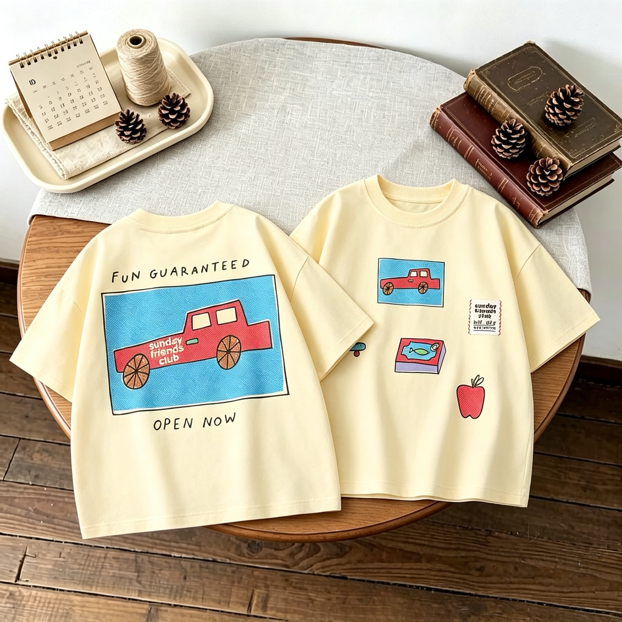 T-shirt con stampa su entrambi i lati per abbigliamento per bambini, moda estiva semplice, top a maniche corte per ragazza e ragazzo, magliette casual per bambini